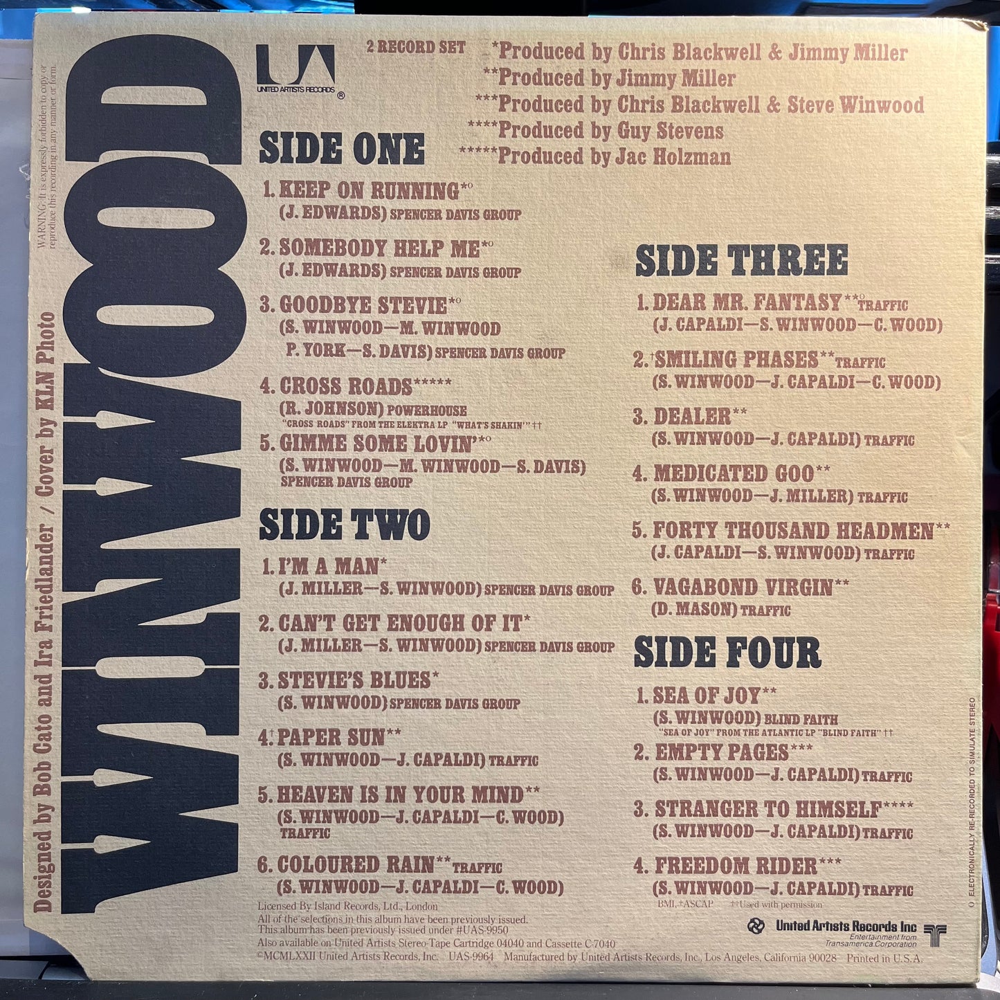 Winwood | Very Good Plus (VG+) Excellent (EX)