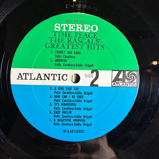 Time Peace: The Rascals' Greatest Hits (VINYL) | Very Good Plus (VG+) Very Good Plus (VG+) - ROCK / USED *VERY GOOD+*