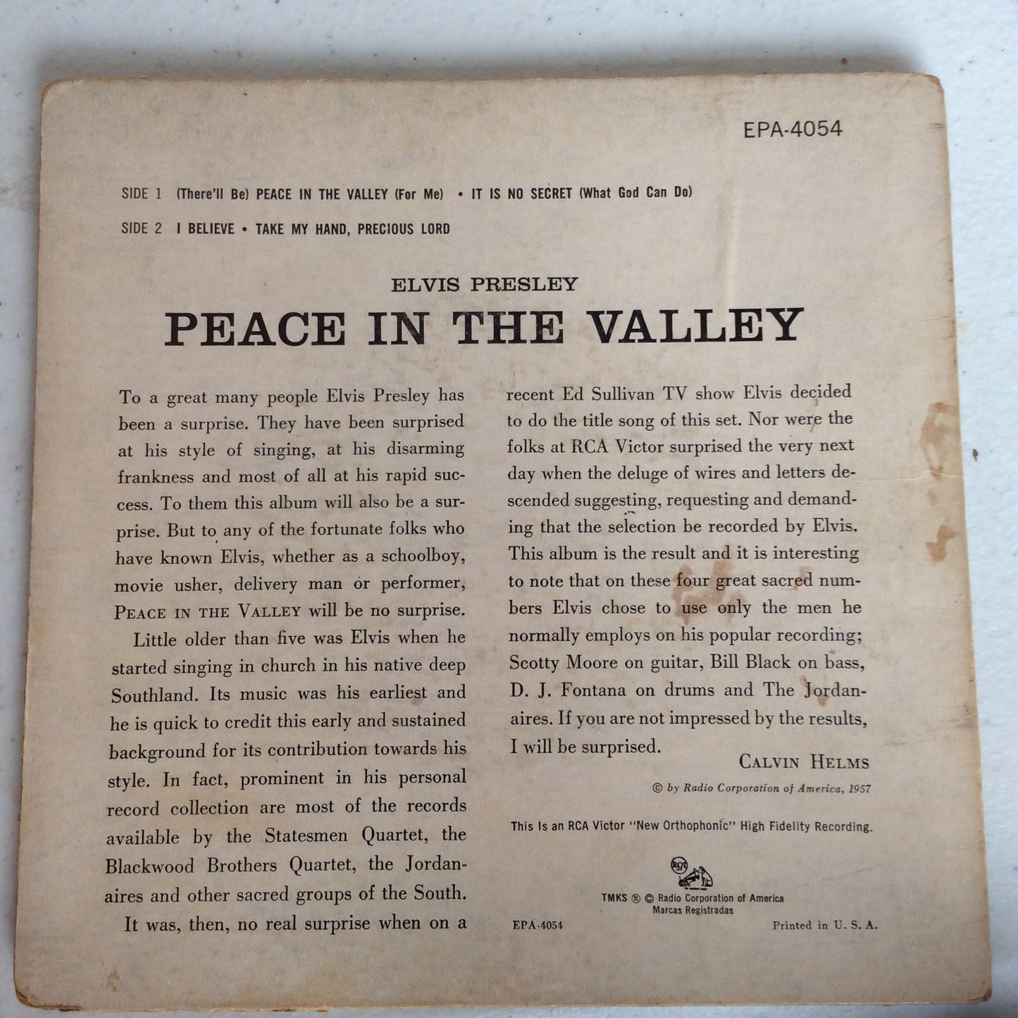 Peace In The Valley (7" VINYL) | Very Good Plus (VG+) Very Good (VG) - ROCK / USED *VERY GOOD+*
