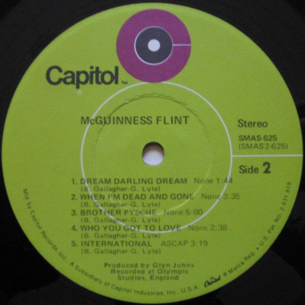 McGuinness Flint - McGuinness Flint *JACKSONVILLE* | Very Good Plus (VG+) Very Good Plus (VG+) - ROCK / USED *VERY GOOD+*