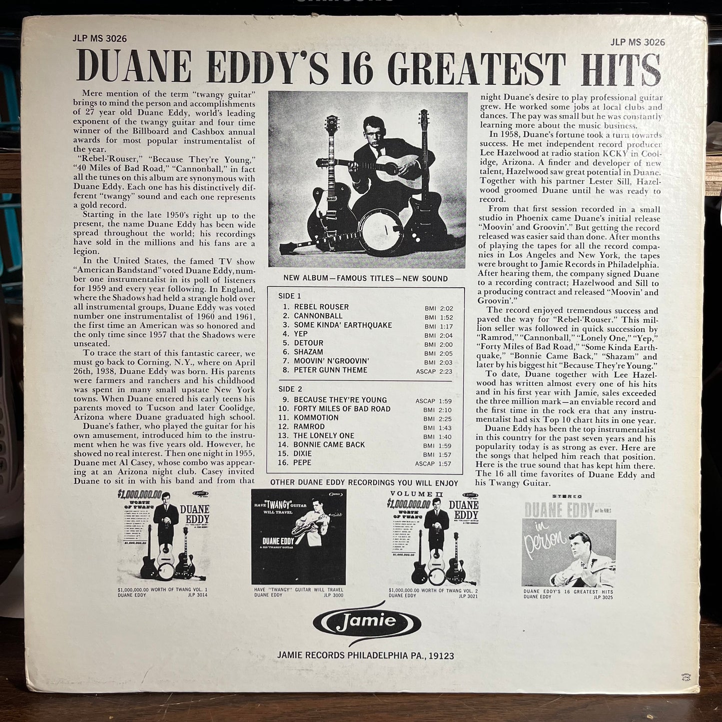 Duane Eddy's 16 Greatest Hits (VINYL) | Very Good Plus Plus (VG++) Excellent (EX) - ROCK / USED *VERY GOOD++*
