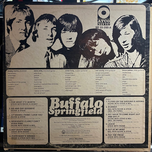 Buffalo Springfield (VINYL) | Very Good Plus (VG+) Very Good Plus (VG+) - ROCK / USED *VERY GOOD+*