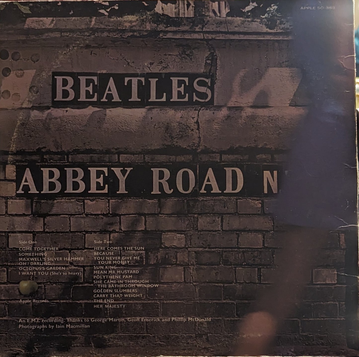 The Beatles Abbey Road *SCRANTON* LP Very Good (VG) Very Good (VG)