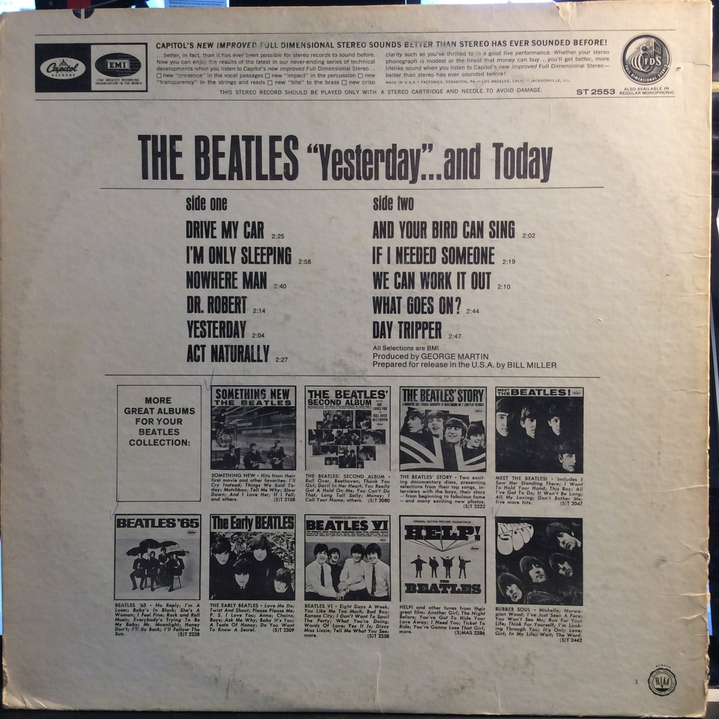 Yesterday And Today (VINYL) | Very Good (VG) Very Good Plus (VG+) - ROCK / USED *VERY GOOD*