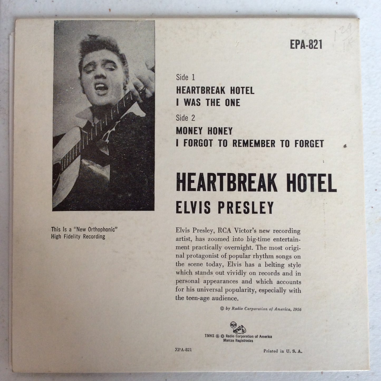 Heartbreak Hotel (7" VINYL) | Very Good (VG) Excellent (EX) - ROCK / USED *VERY GOOD*