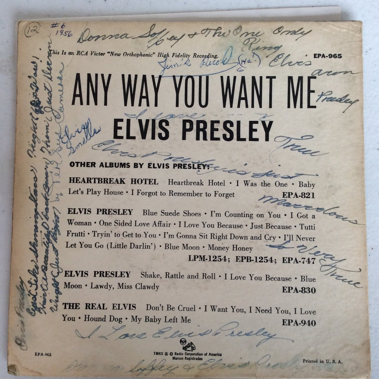 Any Way You Want Me (7" VINYL) | Very Good (VG) Very Good (VG) - ROCK / USED *VERY GOOD*