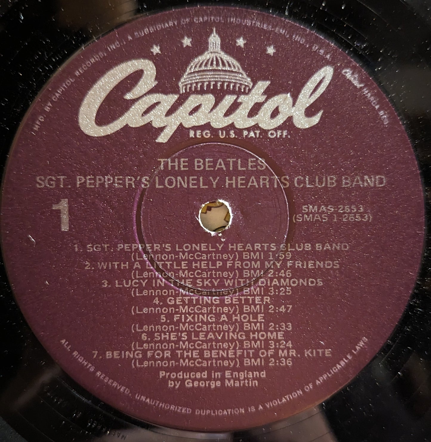 The Beatles Sgt. Pepper's Lonely Hearts Club Band *WINCHESTER* LP Very Good (VG) Excellent (EX)