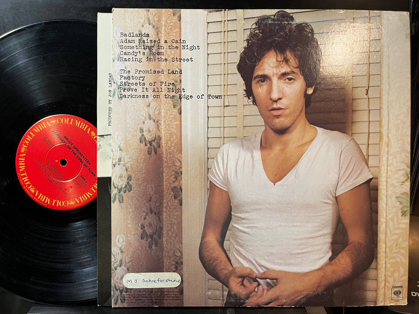 Bruce Springsteen - Darkness On The Edge Of Town (VINYL LP) | Very Good Plus Plus (VG++) Excellent (EX) - ROCK / USED *VERY GOOD++*