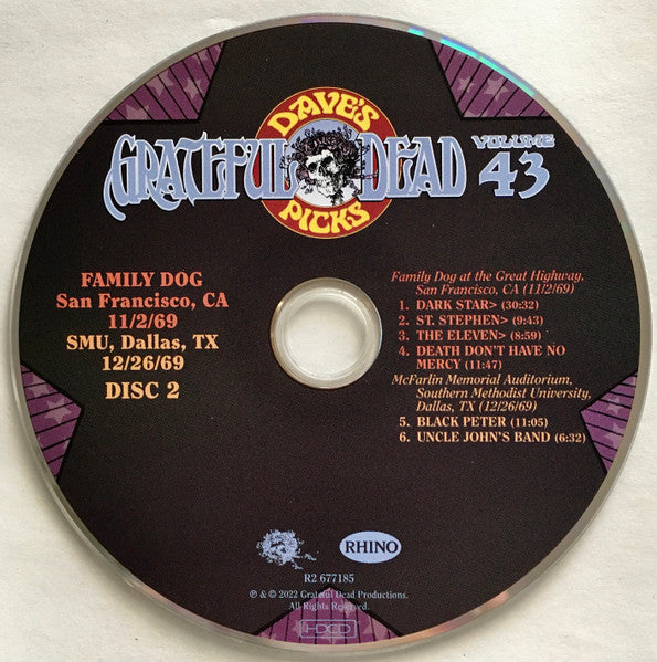 Dave's Picks, Volume 43 (3xCD)(San Francisco, 11/2/69 • Dallas, 12/26/69) | Mint (M) Near Mint (NM) - ROCK
