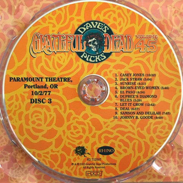 Dave's Picks, Volume 45 (4xCD)(Paramount Theatre, Portland, OR • 10/1-2/77) | Mint (M) Near Mint (NM) - ROCK