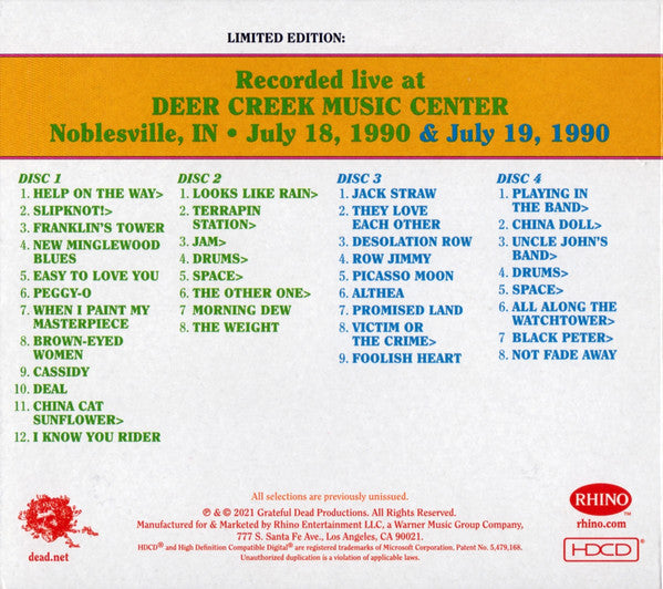 Dave's Picks, Volume 40 (3xCD)(Deer Creek Music Center, Noblesville, IN • 7/18-19/90 | Mint (M) Near Mint (NM) - ROCK