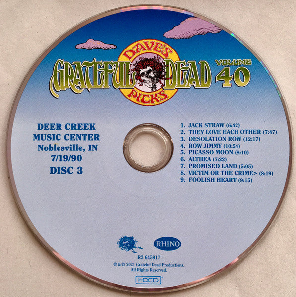 Dave's Picks, Volume 40 (3xCD)(Deer Creek Music Center, Noblesville, IN • 7/18-19/90 | Mint (M) Near Mint (NM) - ROCK