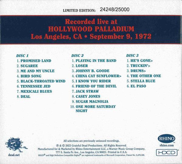 Dave's Picks, Volume 46 (3xCD)(Hollywood Palladium, Los Angeles, CA • 9/9/72) | Mint (M) Near Mint (NM) - ROCK