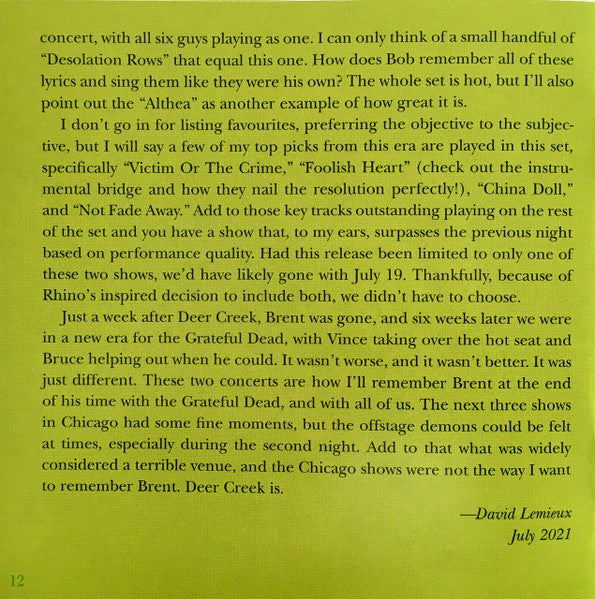 Dave's Picks, Volume 40 (3xCD)(Deer Creek Music Center, Noblesville, IN • 7/18-19/90 | Mint (M) Near Mint (NM) - ROCK