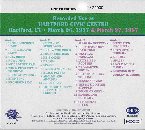 Dave's Picks, Volume 36 (CD BOX)(Hartford Civic Center, Hartford, CT • 3/26-27/87) | Mint (M) Near Mint (NM) - ROCK
