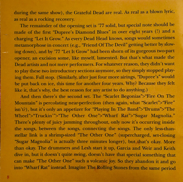 Dave's Picks, Volume 45 (4xCD)(Paramount Theatre, Portland, OR • 10/1-2/77) | Mint (M) Near Mint (NM) - ROCK