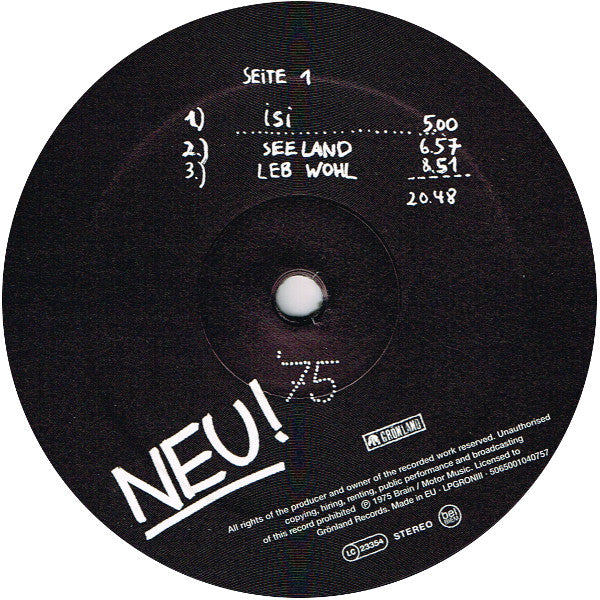 Neu! '75 | Mint (M) Mint (M) - ROCK