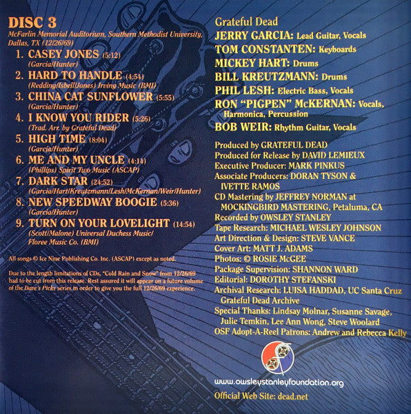 Dave's Picks, Volume 43 (3xCD)(San Francisco, 11/2/69 • Dallas, 12/26/69) | Mint (M) Near Mint (NM) - ROCK