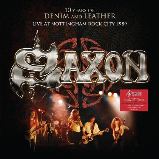 Saxon 10 Years Of Denim And Leather - Live 1990 Demon Records 2xLP, Vio Mint (M) Mint (M)