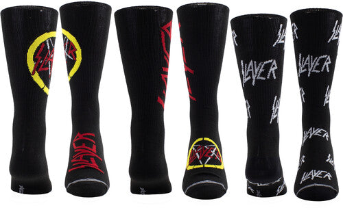 Slayer - Perri's - Slayer - Crew Socks (3 Pack Collector Guitar Shape Tin) (Large Item, Socks, 3 Pack) |