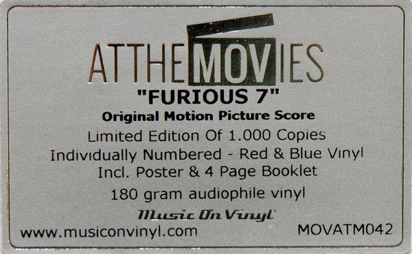 Furious 7 (Original Motion Picture Score) | Mint (M) Mint (M) - SOUNDTRACK *COLOR*