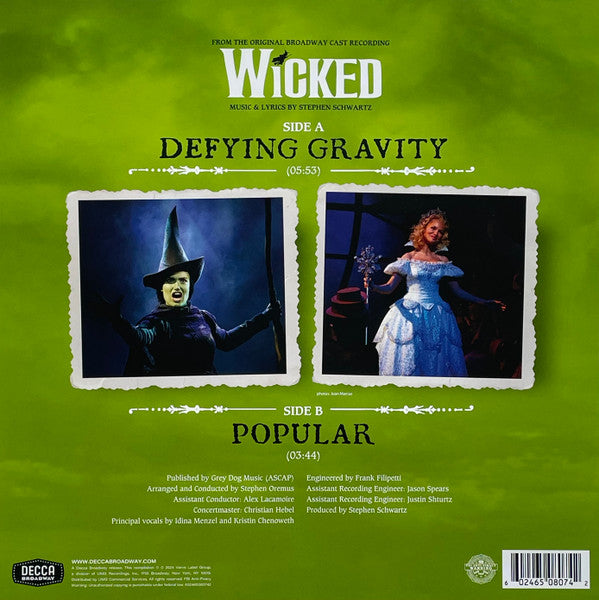 Defying Gravity / Popular (From "Wicked")(PICTURE VINYL) | Mint (M) Mint (M) - SOUNDTRACK *NEW*