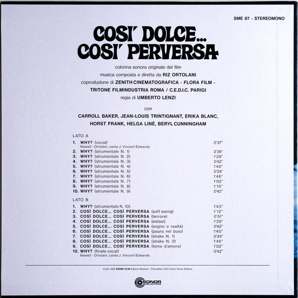 Così Dolce... Così Perversa (Colonna Sonora Originale Del Film)(VINYL) | Mint (M) Mint (M) - SOUNDTRACK *NEW*