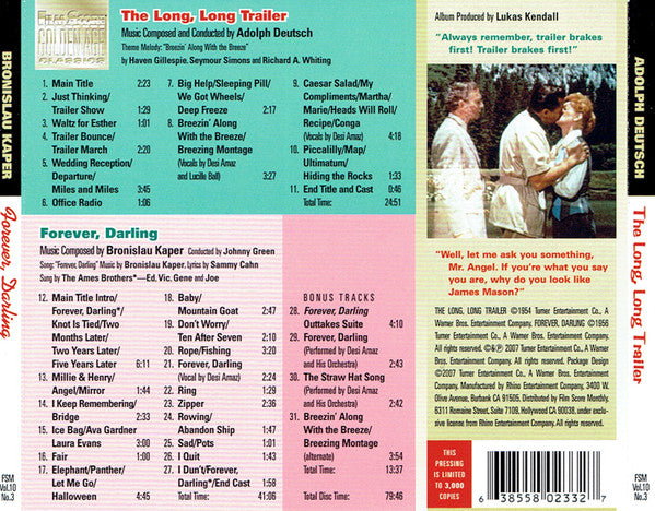 The Long, Long Trailer / Forever, Darling (CD) | Excellent+ (EX+) Near Mint (NM or M-) - SOUNDTRACK / USED *EXCELLENT+*