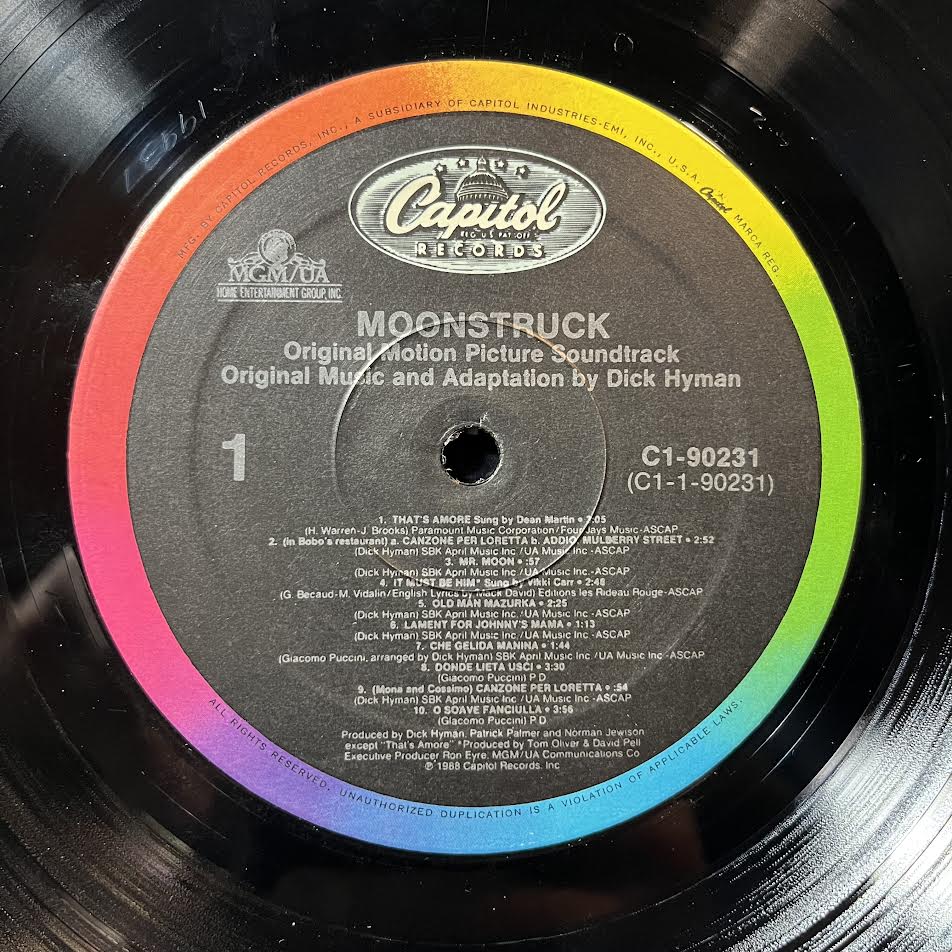 Moonstruck - Original Motion Picture Soundtrack (VINYL) | Excellent+ (EX+) Very Good Plus Plus (VG++) - SOUNDTRACK / USED *EXCELLENT+*