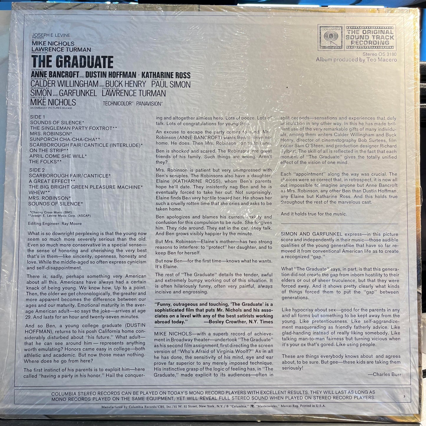 The Graduate (Original Sound Track Recording) *TERRE HAUTE* | Excellent (EX) Near Mint (NM)
