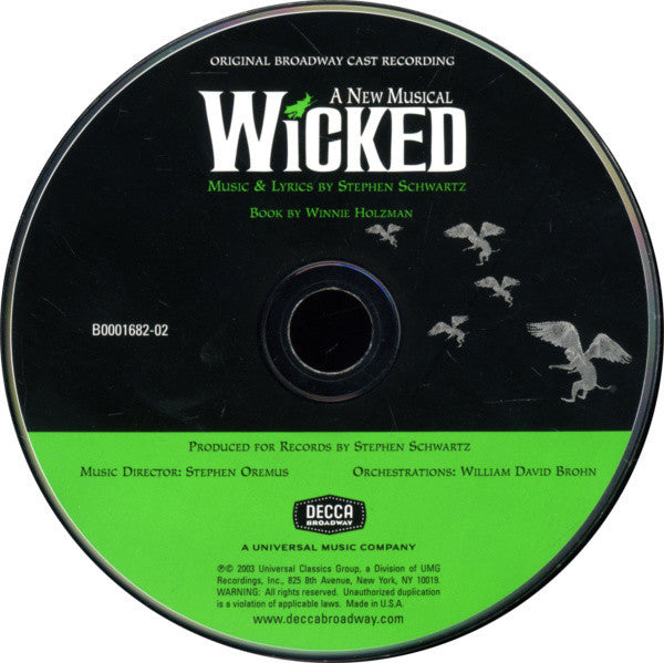 Wicked (Original Broadway Cast Recording) (CD) | NEAR MINT MINUS (NM-) Near Mint (NM) - SOUNDTRACK / USED *NEAR MINT-*