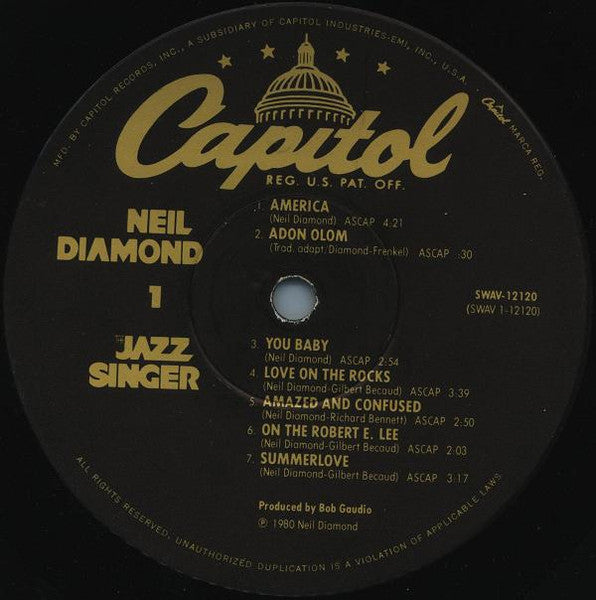The Jazz Singer (Original Songs From The Motion Picture) (VINYL) | Near Mint (NM) Near Mint (NM) - SOUNDTRACK / USED *NEAR MINT*