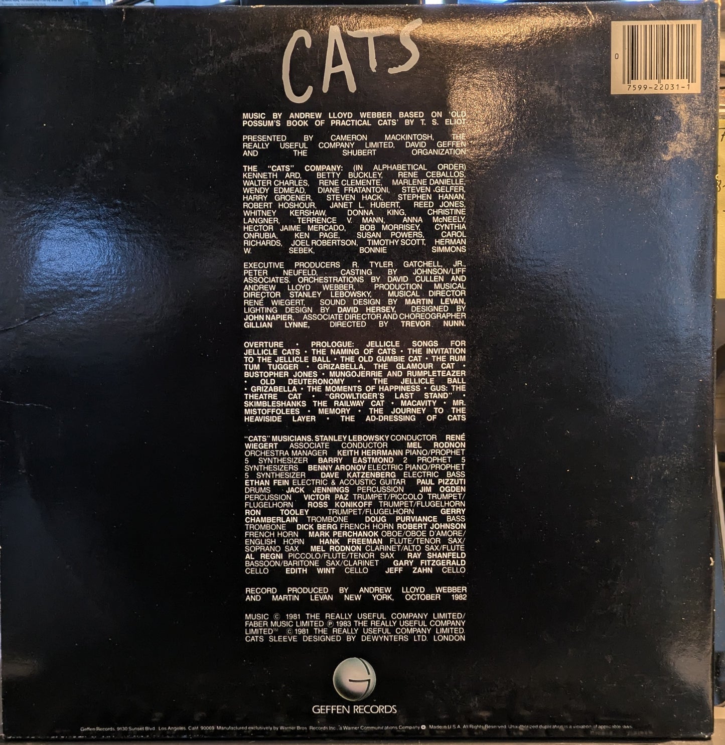 Cats - Complete Original Broadway Cast Recording (2xVINYL) | Near Mint (NM) Near Mint (NM) - SOUNDTRACK / USED *NEAR MINT*