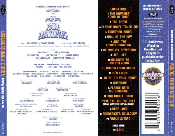 The New Mel Brooks Musical Young Frankenstein - Original Broadway Cast Recording (CD) | Near Mint (NM) Near Mint (NM) - SOUNDTRACK / USED *NEAR MINT*