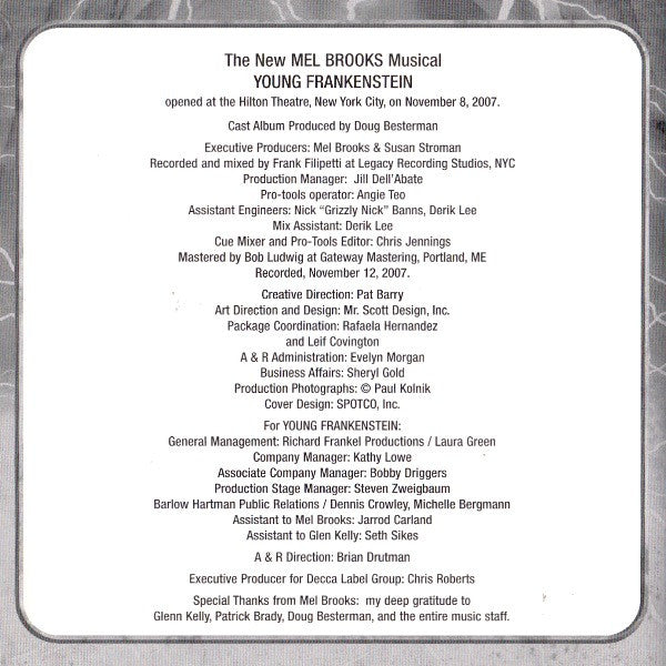 The New Mel Brooks Musical Young Frankenstein - Original Broadway Cast Recording (CD) | Near Mint (NM) Near Mint (NM) - SOUNDTRACK / USED *NEAR MINT*