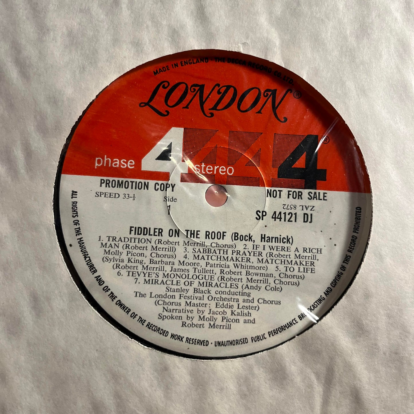 Music From Fiddler On The Roof *PROMO* | Near Mint (NM) Near Mint (NM)