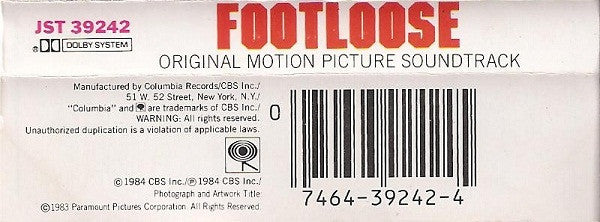 Footloose (Original Motion Picture Soundtrack) *CASSETTE* | Near Mint (NM) Near Mint (NM)