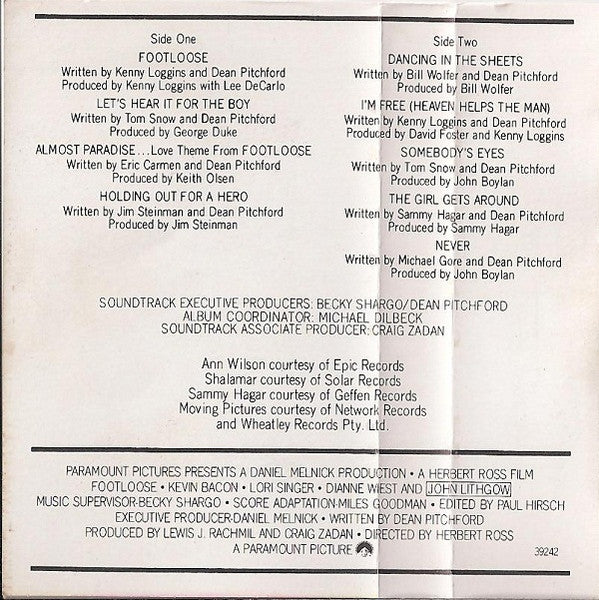 Footloose (Original Motion Picture Soundtrack) *CASSETTE* | Near Mint (NM) Near Mint (NM)
