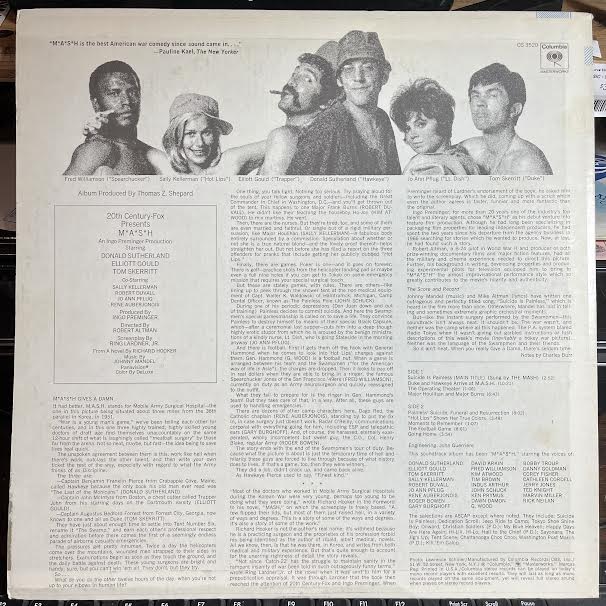 M*A*S*H (Original Soundtrack Recording) (VINYL) | Near Mint (NM or M-) Excellent (EX) - SOUNDTRACK / USED *NEAR MINT*