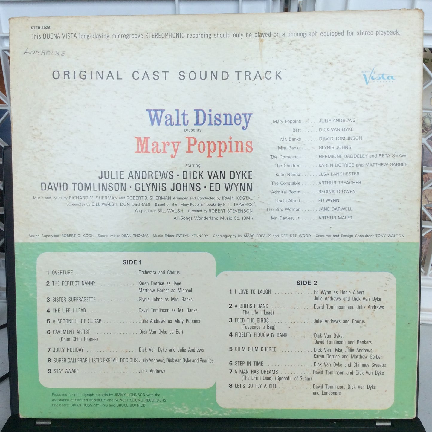 Mary Poppins (Original Cast Sound Track) (VINYL) | Very Good Plus Plus (VG++) Very Good Plus (VG+) - SOUNDTRACK / USED *VERY GOOD++*