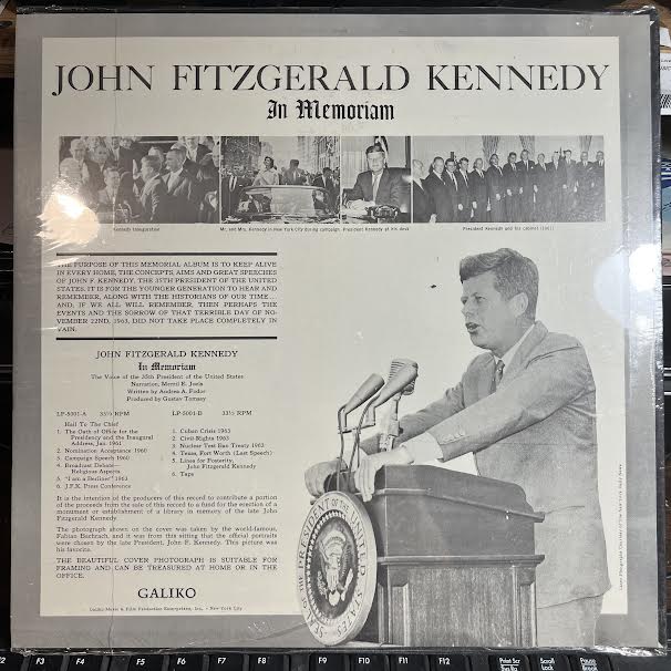 In Memoriam (The Voice Of The 35th President Of The United States) (VINYL) | Mint (M) Near Mint (NM or M-) - SPOKEN WORD *SEALED*