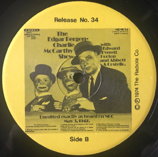 The Edgar Bergen Show With Charlie McCarthy (VINYL) | Mint (M) Mint (M) - SPOKEN WORD *SEALED*