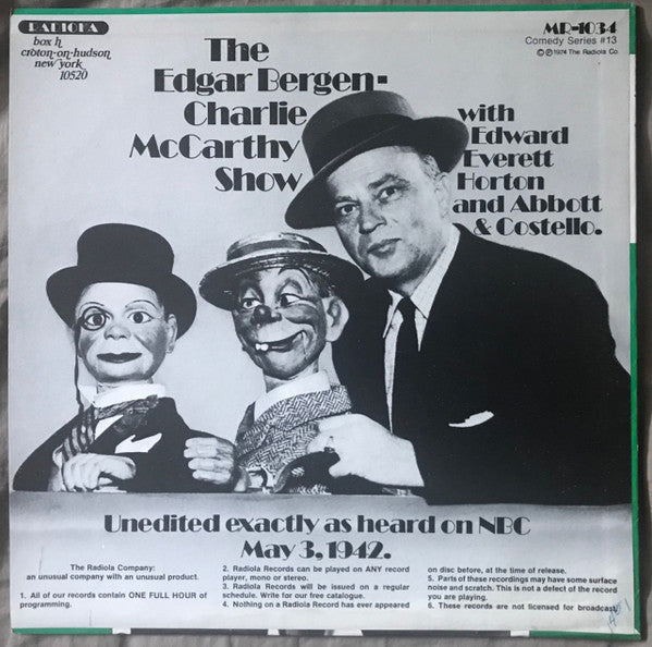 The Edgar Bergen Show With Charlie McCarthy (VINYL) | Mint (M) Mint (M) - SPOKEN WORD *SEALED*