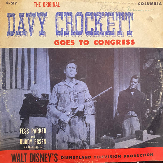 Fess Parker Davy Crockett Goes to Congress 10" Good Plus (G+) Very Good (VG)
