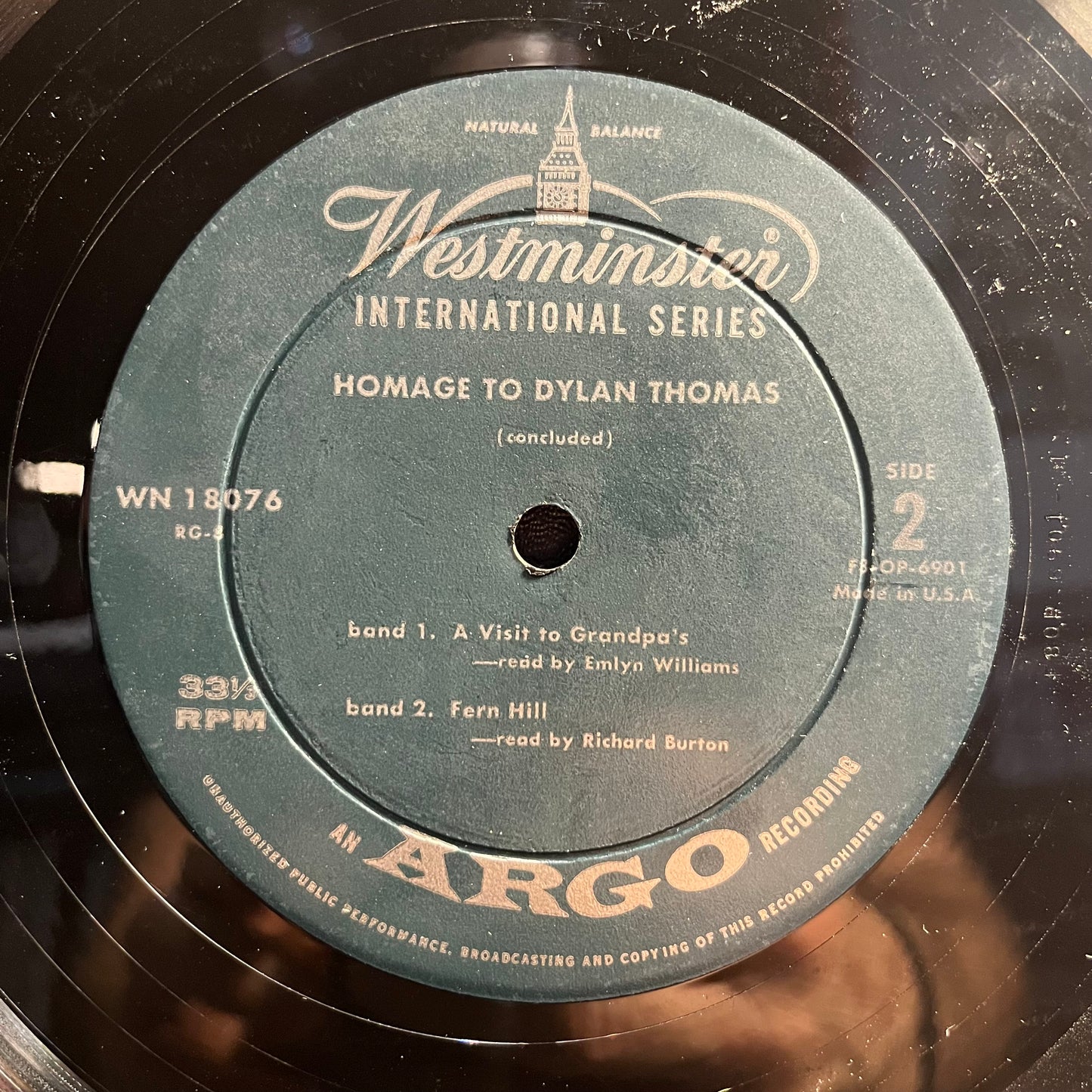 Homage To Dylan Thomas | Excellent (EX) Very Good (VG)