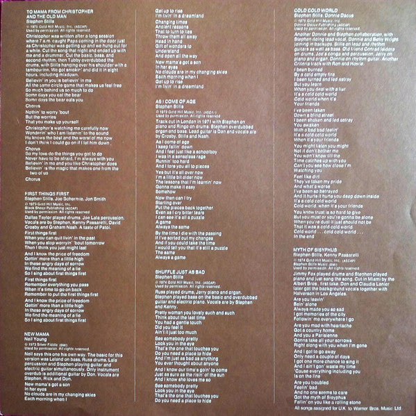 Stills | Very Good Plus (VG+) Very Good Plus (VG+) - FOLK / USED *VERY GOOD+*