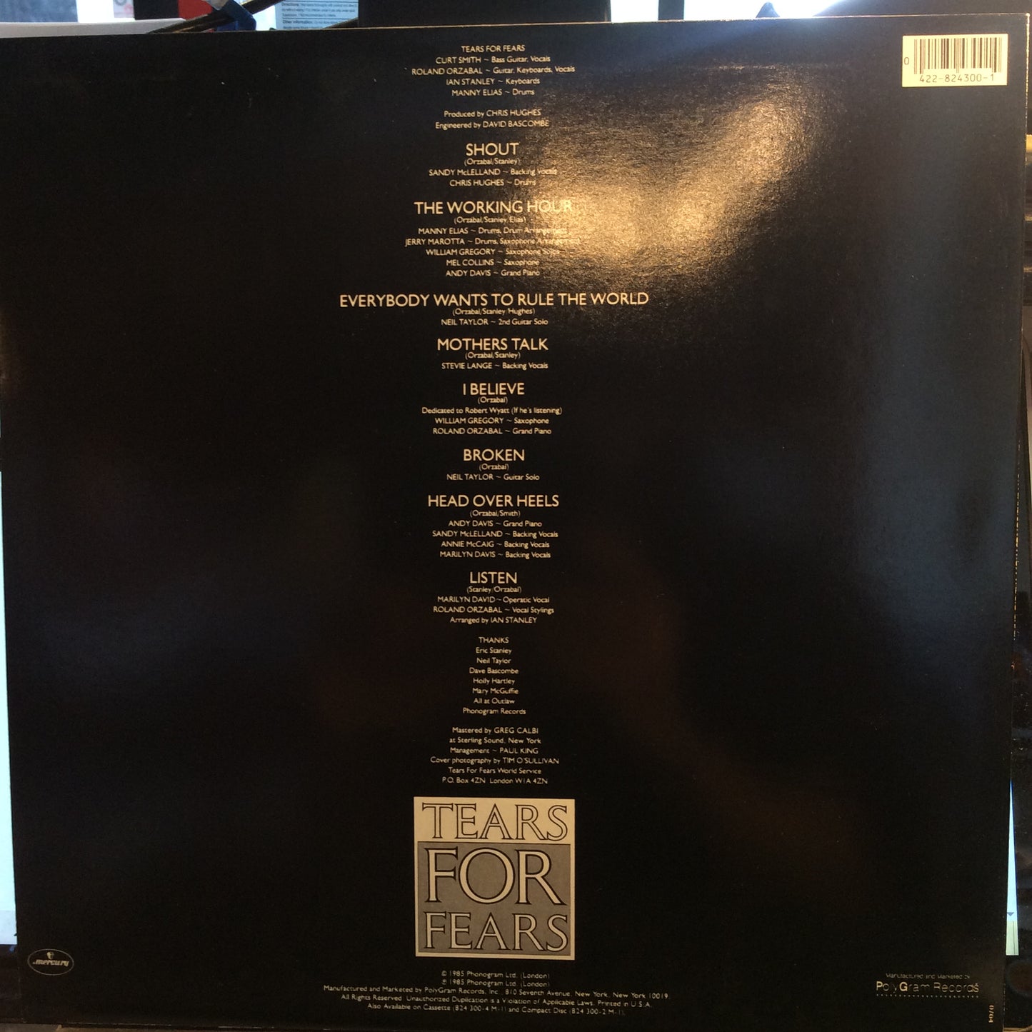 Songs From The Big Chair (VINYL) | Near Mint- (NM-) Near Mint (NM) - SYNTH-POP / USED *NEAR MINT-*