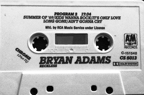 Bryan Adams - Reckless *CASSETTE* | Near Mint (NM) Near Mint (NM) - SYNTH-POP / USED *NEAR MINT*