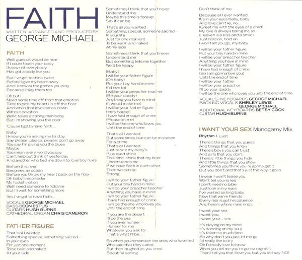Faith *CASSETTE* | Near Mint (NM) Near Mint (NM)