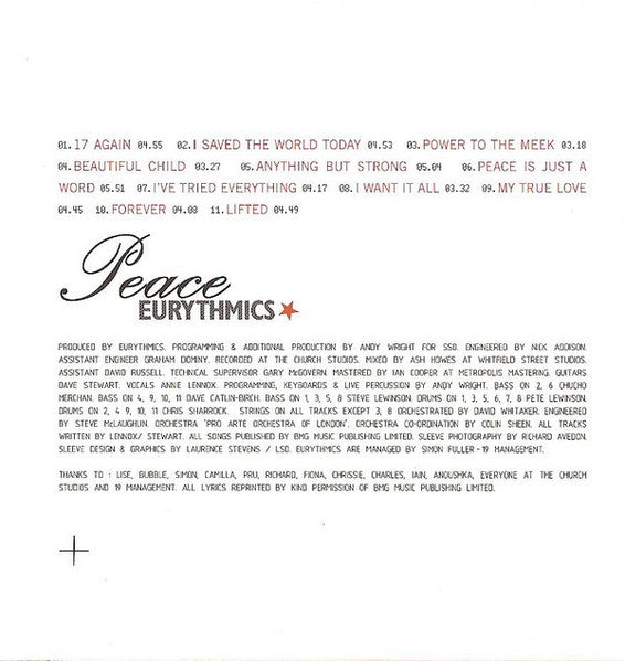 Peace (CD) | Very Good Plus Plus (VG++) Excellent (EX) - SYNTH-POP / USED *VERY GOOD++*